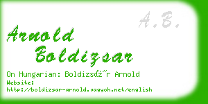 arnold boldizsar business card